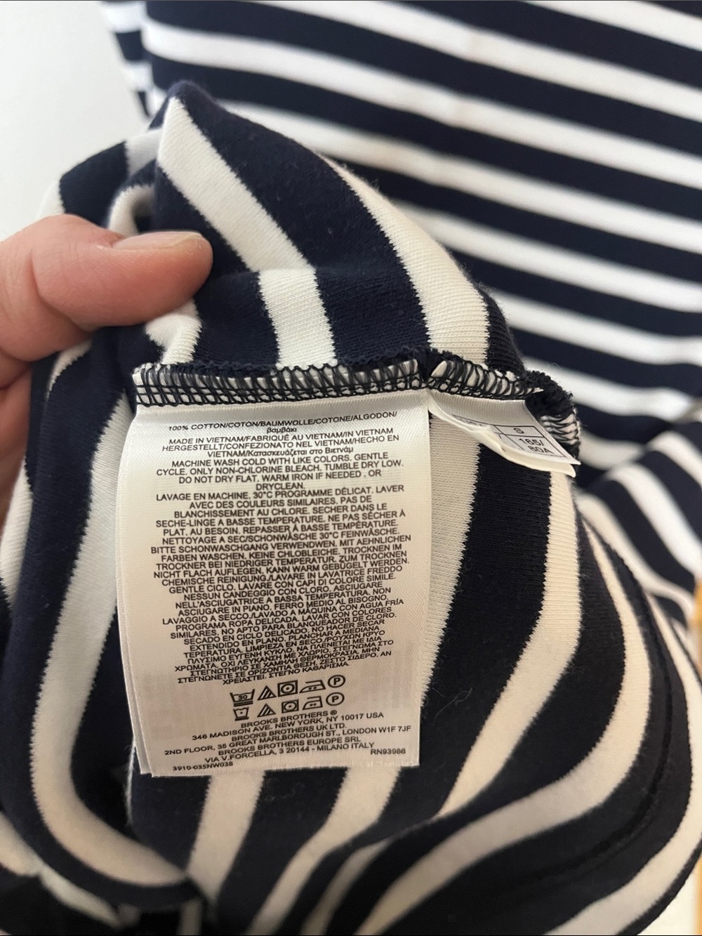 Brooks Brothers Sleeveless Striped Mini Dress in Navy, White & Orange women’s S - Picture 3 of 4